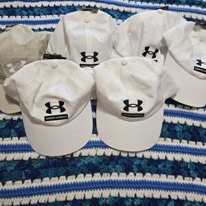 Under Armour White and Beige Caps